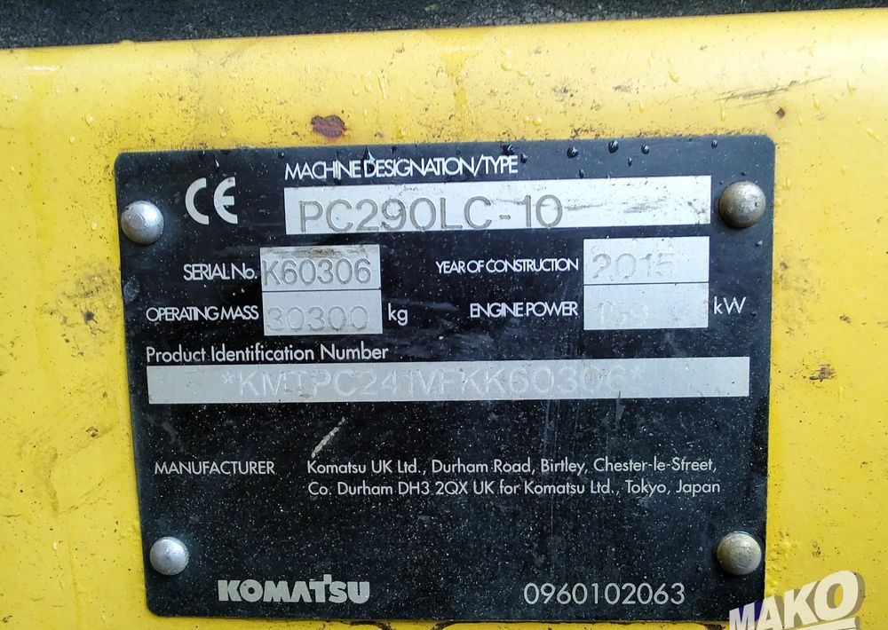 Beltegraver Komatsu PC290LC-10: bilde 13
