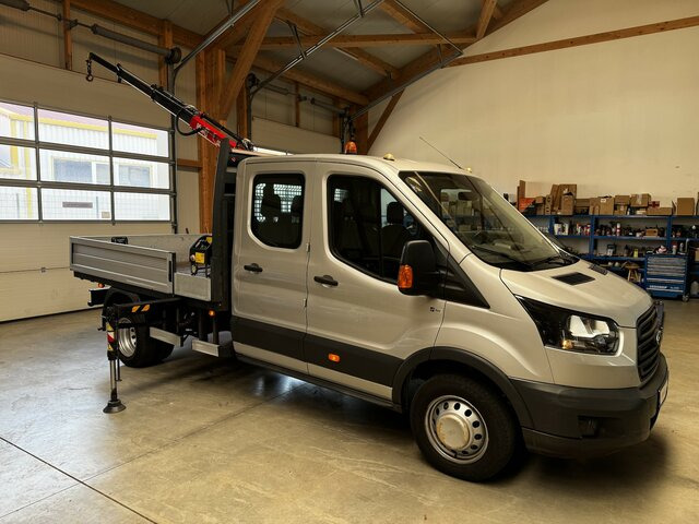 FORD Transit FT 350L Doka TdCI 1.2t Fassi Kran - Varebil med plan, Varebil med dobbelt førerhus: bilde 1 FORD Transit FT 350L Doka TdCI 1.2t Fassi Kran - Varebil med plan, Varebil med dobbelt førerhus: bilde 1