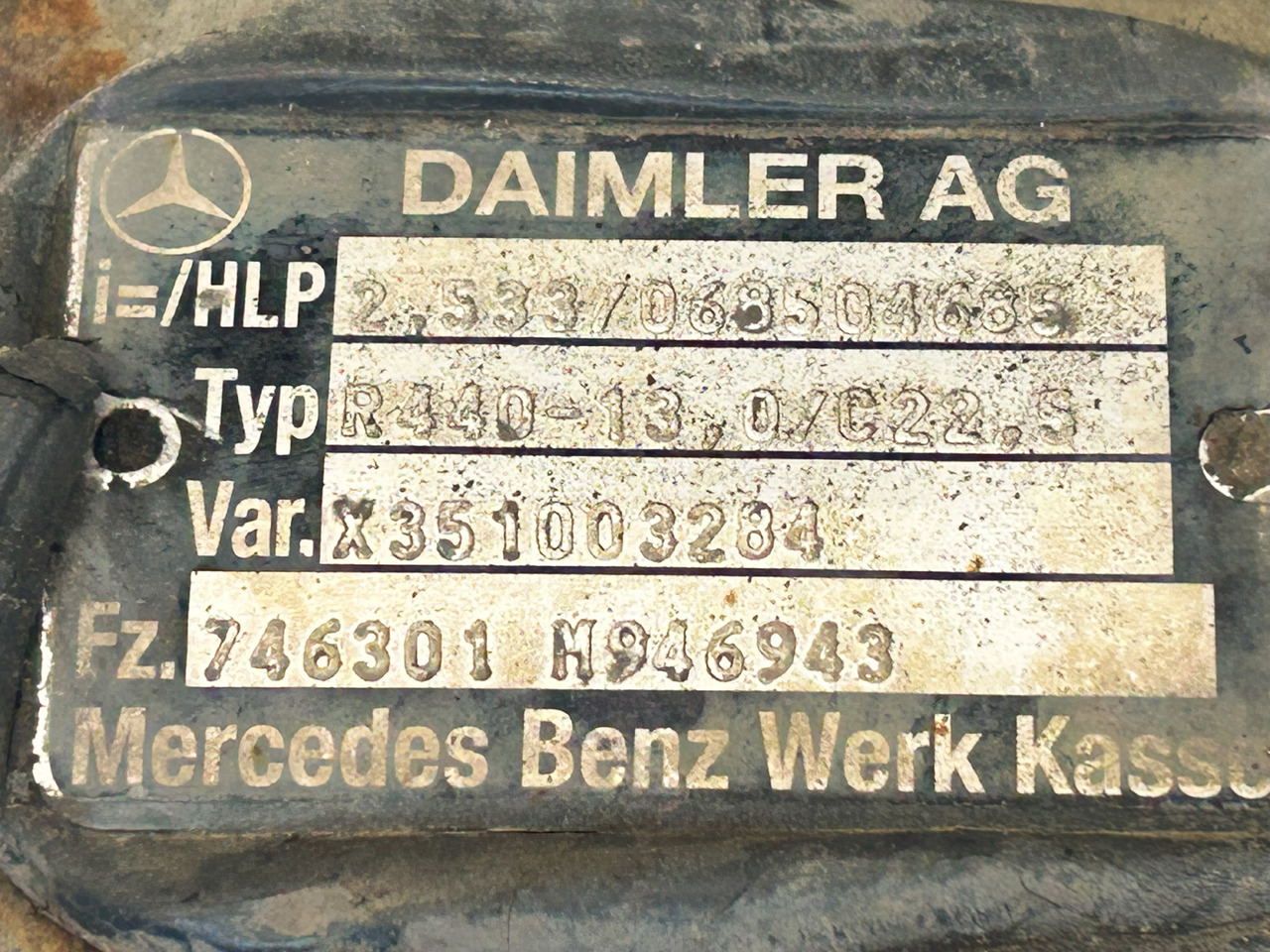MERCEDES-BENZ DIFFERENTIAL WITH THROTTLE ACTROS MP4 R440-13 2,533 - Bakaksel for Lastebil: bilde 5 MERCEDES-BENZ DIFFERENTIAL WITH THROTTLE ACTROS MP4 R440-13 2,533 - Bakaksel for Lastebil: bilde 5