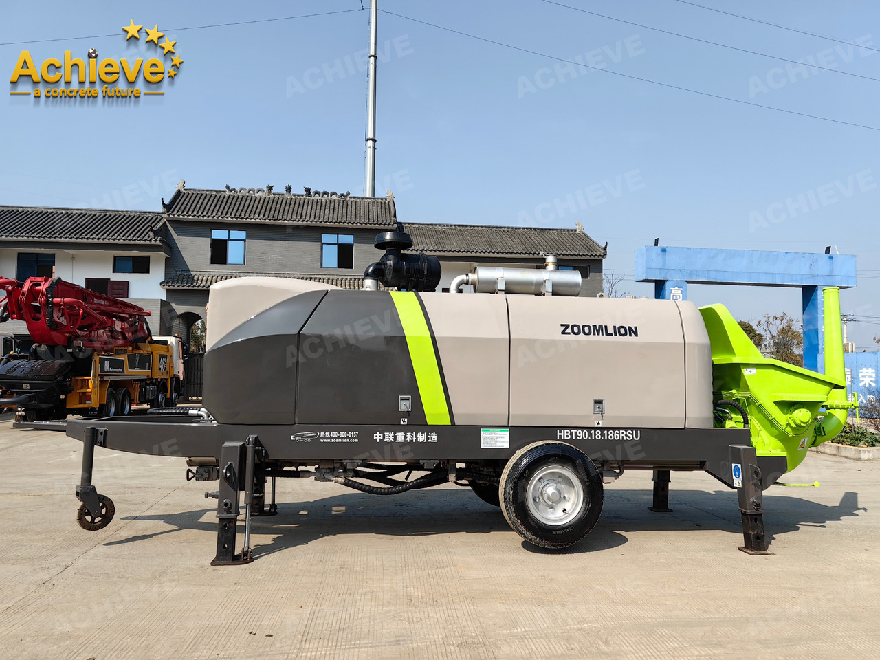 Zoomlion 2022 Zoomlion HBT 90.18.186RSU hydraulic Concrete Trailer Pump in China【ACHIEVE】TOP CONDITION!!! - Stasjonær betongpumpe: bilde 1 Zoomlion 2022 Zoomlion HBT 90.18.186RSU hydraulic Concrete Trailer Pump in China【ACHIEVE】TOP CONDITION!!! - Stasjonær betongpumpe: bilde 1