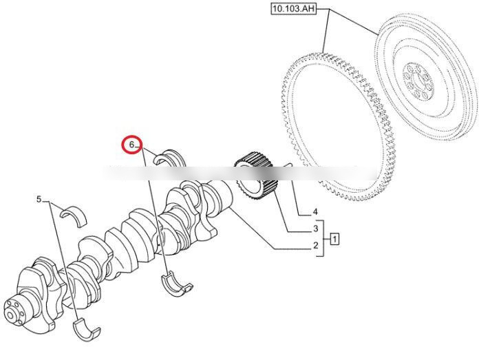 OEM Engine Cursor11 F3GFE613A B001 5801863562 Crankshaft tile with thrust plate F8099140 F8099141 - Veivaksel for Lastebil: bilde 2 OEM Engine Cursor11 F3GFE613A B001 5801863562 Crankshaft tile with thrust plate F8099140 F8099141 - Veivaksel for Lastebil: bilde 2