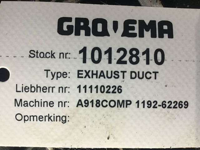 Liebherr Exhaust Duct - Eksosrør: bilde 4 Liebherr Exhaust Duct - Eksosrør: bilde 4