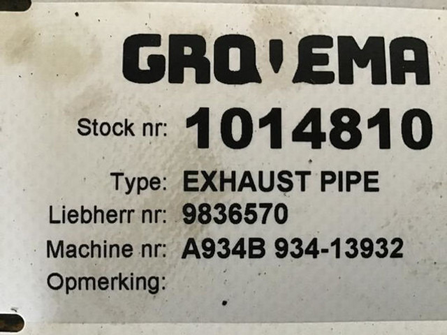Liebherr Exhaust Pipe - Eksosrør: bilde 3 Liebherr Exhaust Pipe - Eksosrør: bilde 3