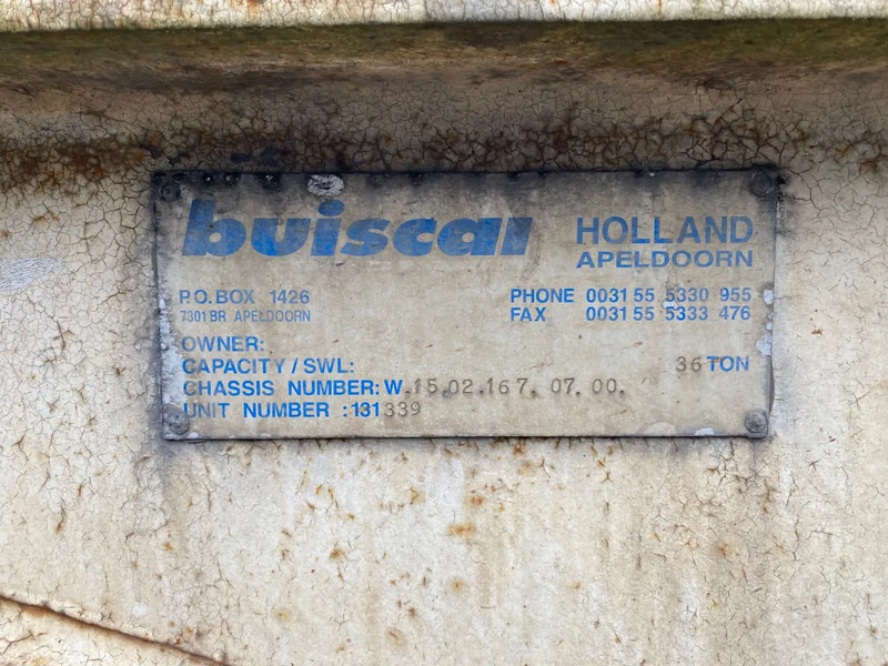 Container-transport/ Vekselflak semitrailer Buiscar 12 Stucks ! / 36 Ton / 20 FT - 30 FT / Skeletal / Port Trailer: bilde 9