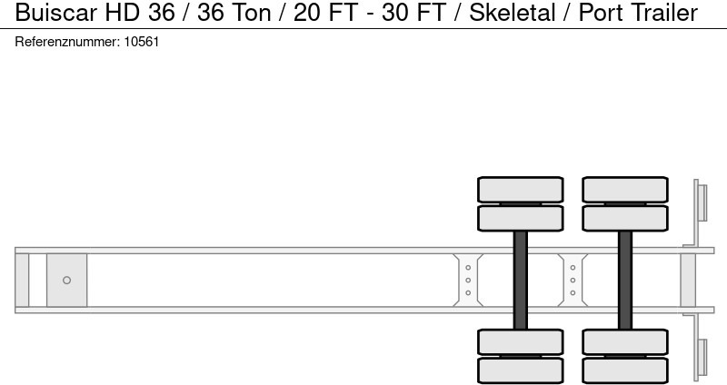 Container-transport/ Vekselflak semitrailer Buiscar HD 36 / 36 Ton / 20 FT - 30 FT / Skeletal / Port Trailer: bilde 10