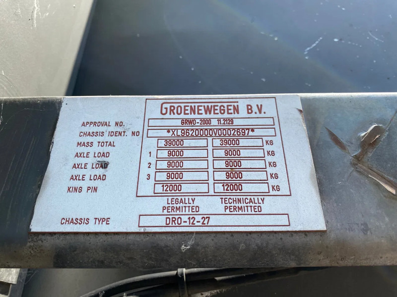 Åpen semitrailer Groenewegen DRO-12-27 / Plateau Trailer / Hard-Wood Floor / BPW + Drum: bilde 8