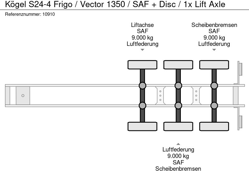 Kjølesemi Kögel S24-4 Frigo / Vector 1350 / SAF + Disc / 1x Lift Axle: bilde 10