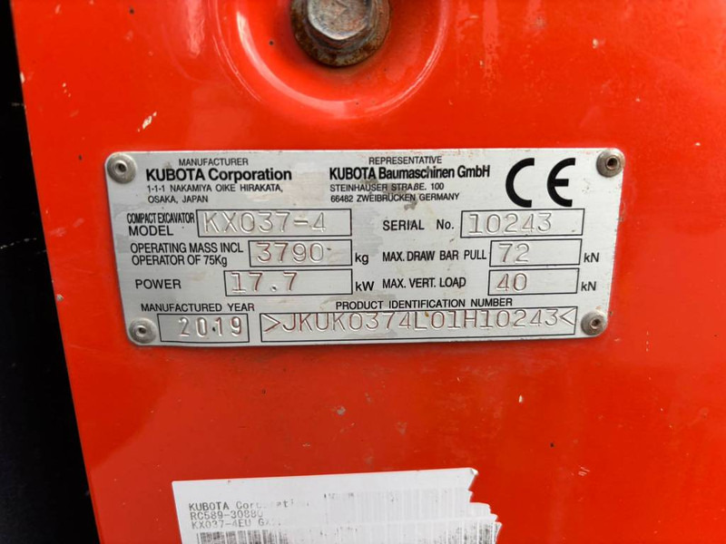 Kubota KX 037-4 - Minigraver: bilde 5 Kubota KX 037-4 - Minigraver: bilde 5