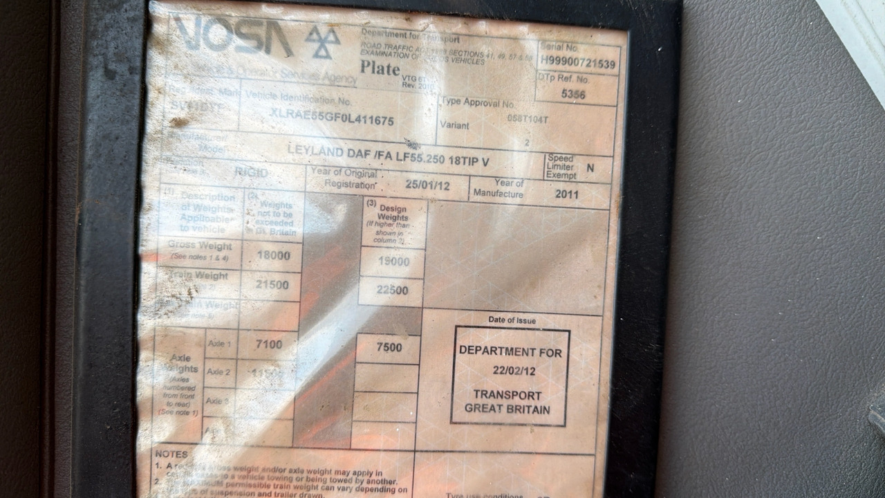 Liftdumper lastebil DAF LF 55.250: bilde 11