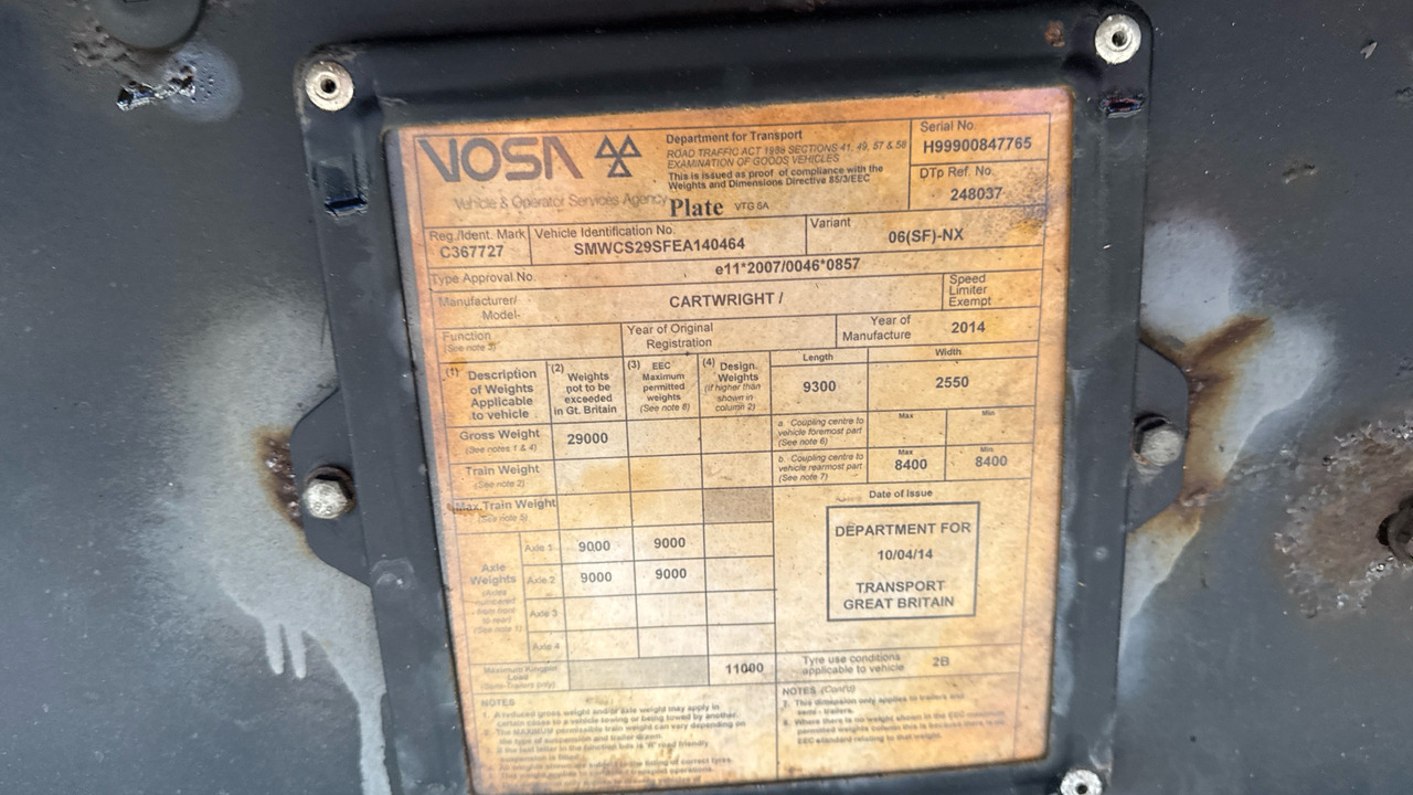 Tilhenger CARTWRIGHT CURTAINSIDE URBAN: bilde 11