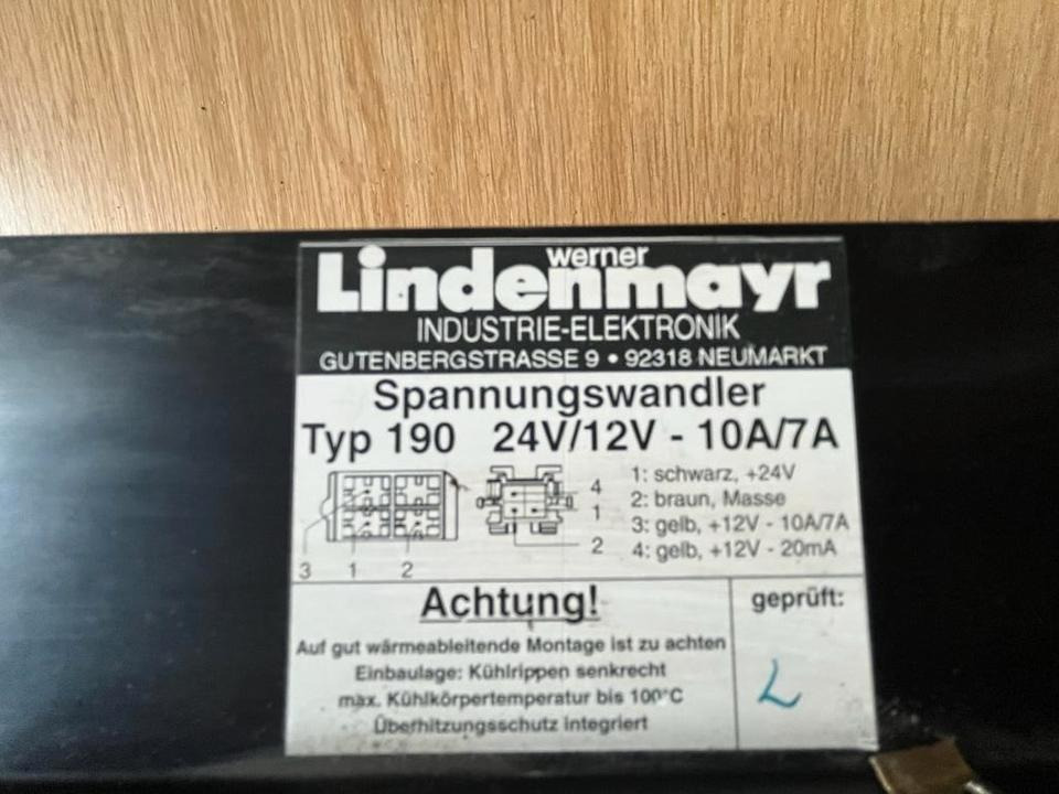 MAN Spannungswandler LINDENMAYR TYP 190 24V/12V 10A/7A - Elektrisk system for Lastebil: bilde 2 MAN Spannungswandler LINDENMAYR TYP 190 24V/12V 10A/7A - Elektrisk system for Lastebil: bilde 2