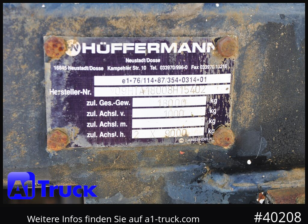 HUEFFERMANN HTA1800, Ballast, BPW Achsen, Luft, - Planhenger/ Flathenger: bilde 4 HUEFFERMANN HTA1800, Ballast, BPW Achsen, Luft, - Planhenger/ Flathenger: bilde 4