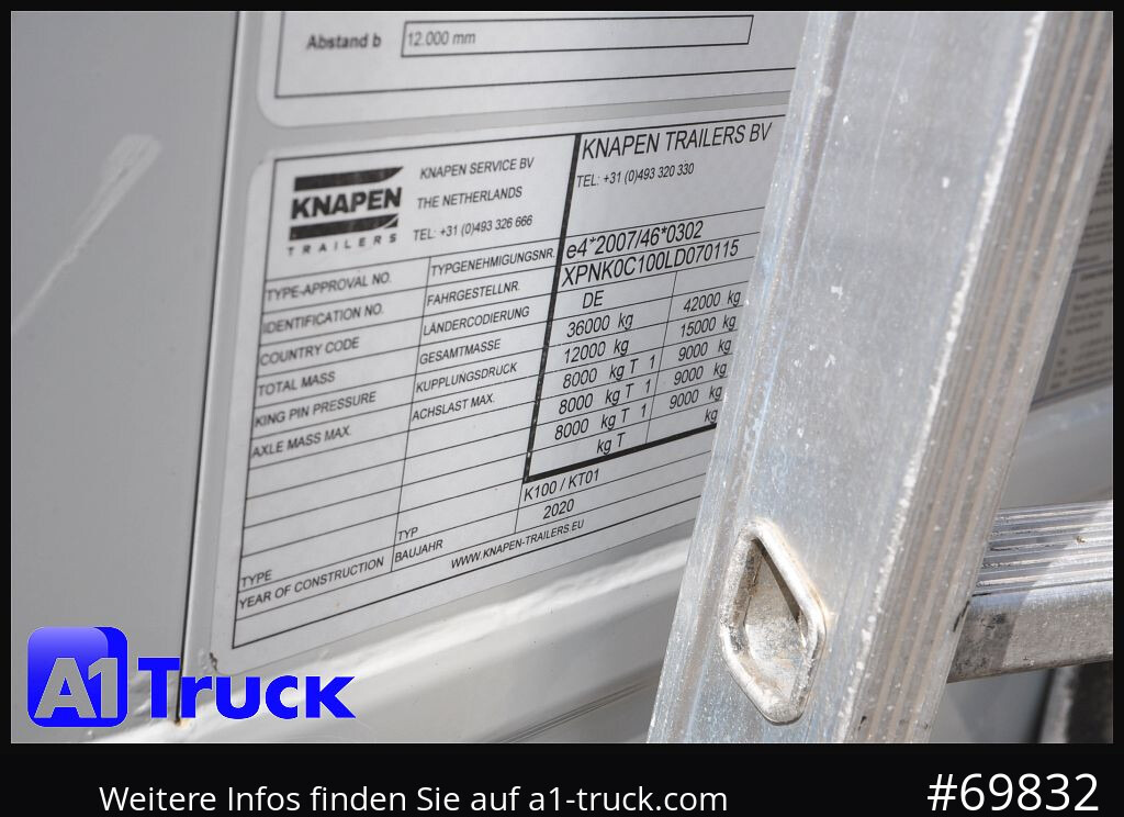 Med walking floor semitrailer KNAPEN K100, HD Heavy Duty, 90m³,: bilde 7