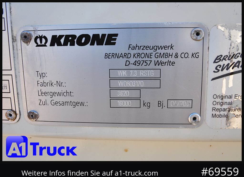 Leie KRONE WB BDF 7,45 Koffer,  2750mm innen, 10 x vorhanden KRONE WB BDF 7,45 Koffer,  2750mm innen, 10 x vorhanden: bilde 8