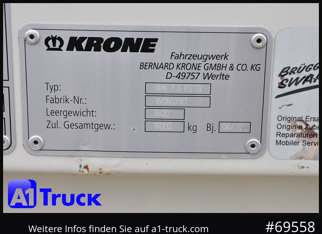 Vekselflak - varebil KRONE WB BDF 7,45 Koffer,  2750mm innen, 20 x vorhanden: bilde 8