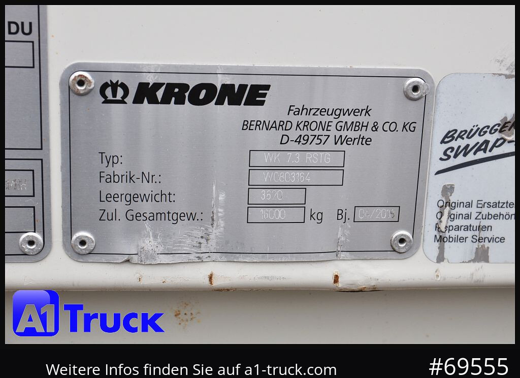 Vekselflak - varebil KRONE Wechselbrücke  BDF 7,45 Koffer,  2750mm h.  20 x vorhanden: bilde 6