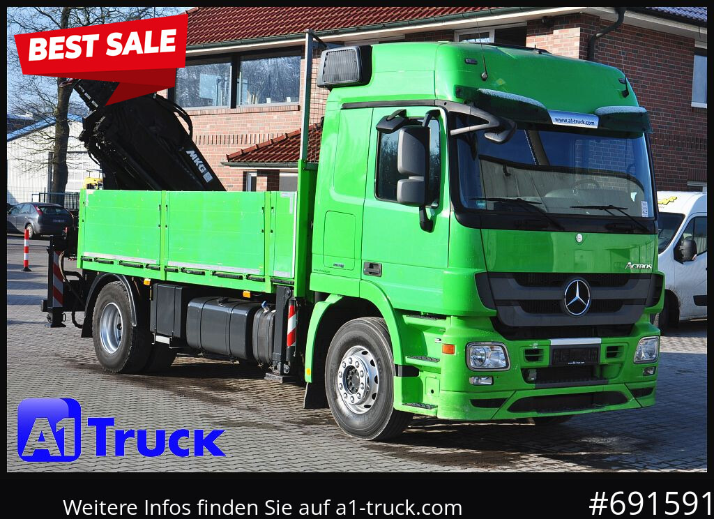 MERCEDES-BENZ Actros 1844 MP3, Kran MKG 291 HP 5+3 Funk, TÜV 06/2026 - Planbil, Kranbil: bilde 1 MERCEDES-BENZ Actros 1844 MP3, Kran MKG 291 HP 5+3 Funk, TÜV 06/2026 - Planbil, Kranbil: bilde 1