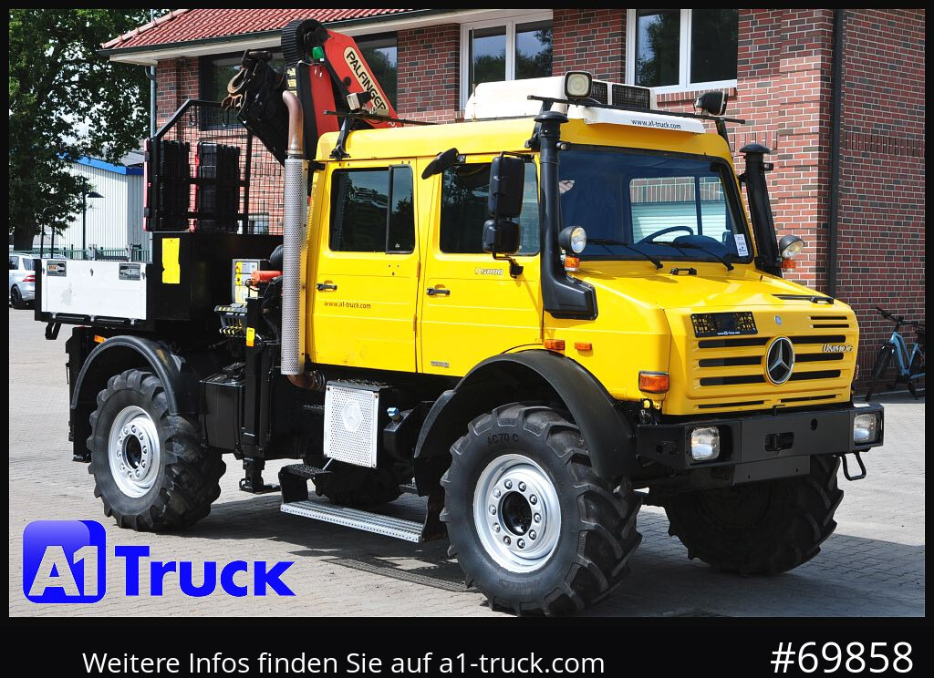 MERCEDES-BENZ Unimog U 5000 437/45 Kran Doka 6 Sitze - Kranbil: bilde 1 MERCEDES-BENZ Unimog U 5000 437/45 Kran Doka 6 Sitze - Kranbil: bilde 1