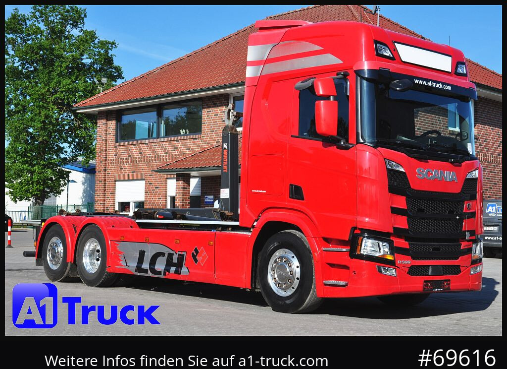SCANIA R500, Abrollkipper, HIAB, Lift-Lenkachse, - Krokbil: bilde 1 SCANIA R500, Abrollkipper, HIAB, Lift-Lenkachse, - Krokbil: bilde 1