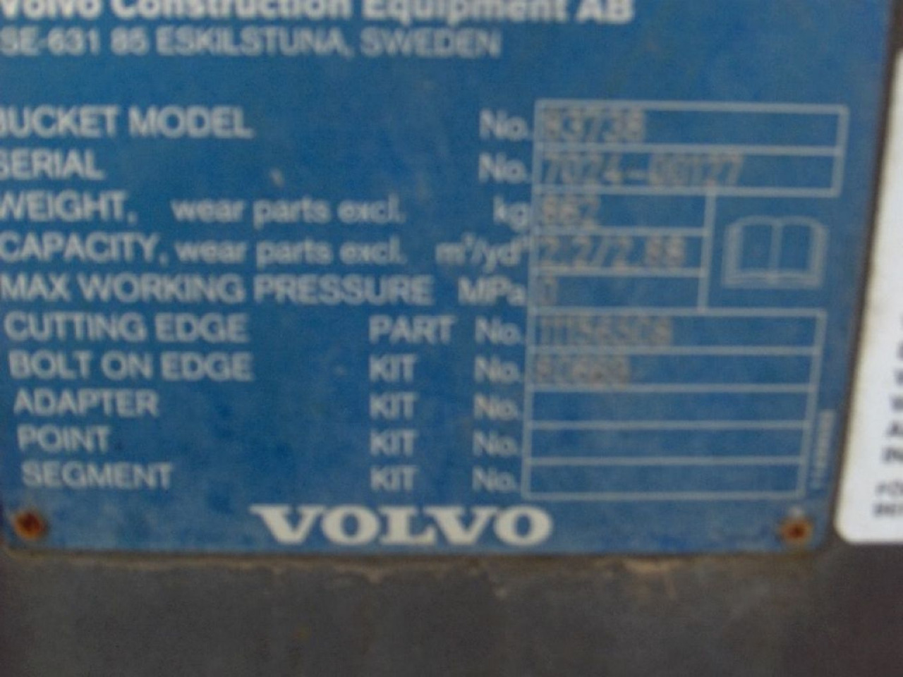 VOLVO L70F BENNA CON ATTACCO RAPIDO, LAMA 2550mm, MOD. 83738 - Lasterskuffe: bilde 2 VOLVO L70F BENNA CON ATTACCO RAPIDO, LAMA 2550mm, MOD. 83738 - Lasterskuffe: bilde 2