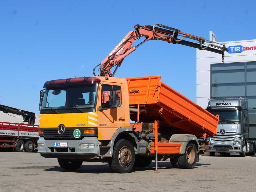 Mercedes-Benz Atego 1523, HYDRAULIC ARM ATLAS 60.1, THREE-SIDED - Tippbil, Kranbil: bilde 1 Mercedes-Benz Atego 1523, HYDRAULIC ARM ATLAS 60.1, THREE-SIDED - Tippbil, Kranbil: bilde 1