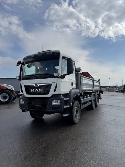 MAN TGS 26.430 6x4 3-Seitenkipper, HMF 2020K-RC Heckkran abnehmbar, - Tippbil, Kranbil: bilde 1 MAN TGS 26.430 6x4 3-Seitenkipper, HMF 2020K-RC Heckkran abnehmbar, - Tippbil, Kranbil: bilde 1