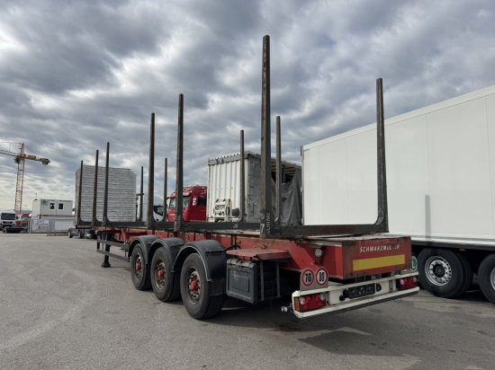 Schwarzmüller Holzauflieger 6 Rungenpaare, BPW-Achsen - Tømmersemi: bilde 2 Schwarzmüller Holzauflieger 6 Rungenpaare, BPW-Achsen - Tømmersemi: bilde 2