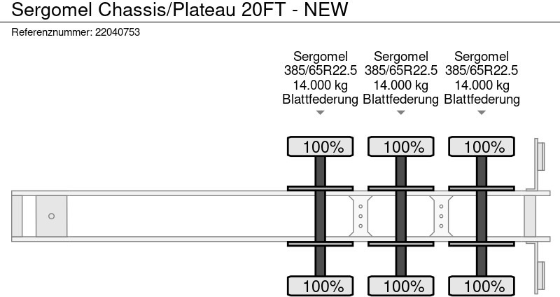 Ny Container-transport/ Vekselflak semitrailer SERGOMEL Chassis/Plateau 20FT - NEW: bilde 15