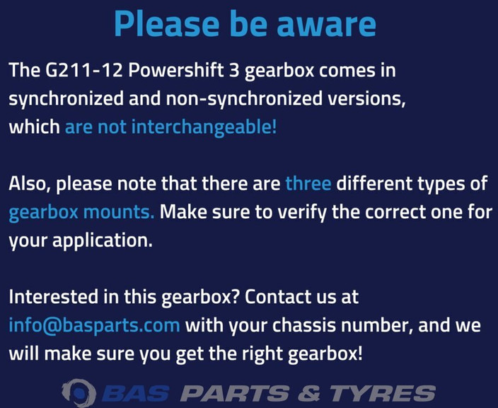 Mercedes-Benz Actros MP4 Mercedes G211-12 KL Powershift 3 Versnellingsbak A 001 260 36 00 - Girkasse for Lastebil: bilde 3 Mercedes-Benz Actros MP4 Mercedes G211-12 KL Powershift 3 Versnellingsbak A 001 260 36 00 - Girkasse for Lastebil: bilde 3