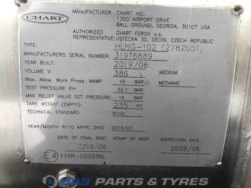Scania LNG tank Scania 352 Liter 1776103 - Drivstofftank for Lastebil: bilde 5 Scania LNG tank Scania 352 Liter 1776103 - Drivstofftank for Lastebil: bilde 5