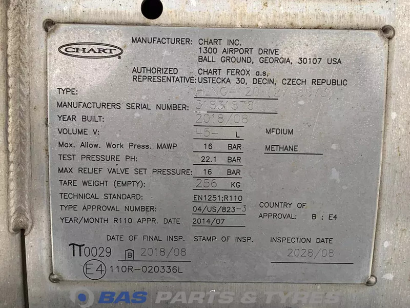 Scania LNG tank Scania 406 Liter 1776103 - Drivstofftank for Lastebil: bilde 5 Scania LNG tank Scania 406 Liter 1776103 - Drivstofftank for Lastebil: bilde 5