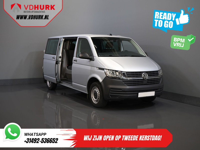 Kassebil, Varebil med dobbelt førerhus Volkswagen Transporter T6.1 2.0 TDI 150 pk DSG Aut. L2 DC BPM VRIJ! Dubbel Cabine 6 Pers./ Lage KM!/ Adapt.Cruise/ 270Gr. Deuren/ Navi/ Carplay/ Trekha: bilde 9
