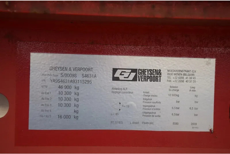 Gheysen en Verpoort 3 assen 47 Ton - Lavloader semitrailer: bilde 5 Gheysen en Verpoort 3 assen 47 Ton - Lavloader semitrailer: bilde 5