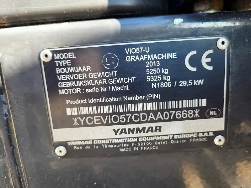 Minigraver Yanmar VIO57 U: bilde 15