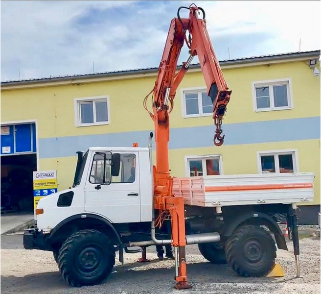 Mercedes-Benz UNIMOG 427.11 +12m! - Tippbil, Kranbil: bilde 1 Mercedes-Benz UNIMOG 427.11 +12m! - Tippbil, Kranbil: bilde 1