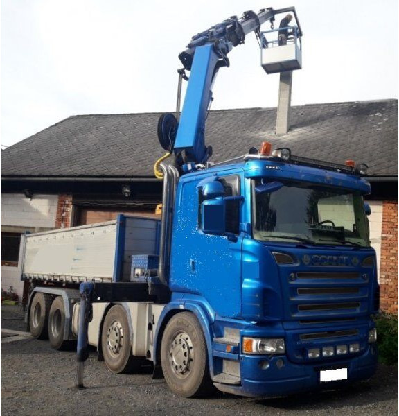 Scania 8x4 bord. R500 +23m crane - Tippbil, Kranbil: bilde 1 Scania 8x4 bord. R500 +23m crane - Tippbil, Kranbil: bilde 1