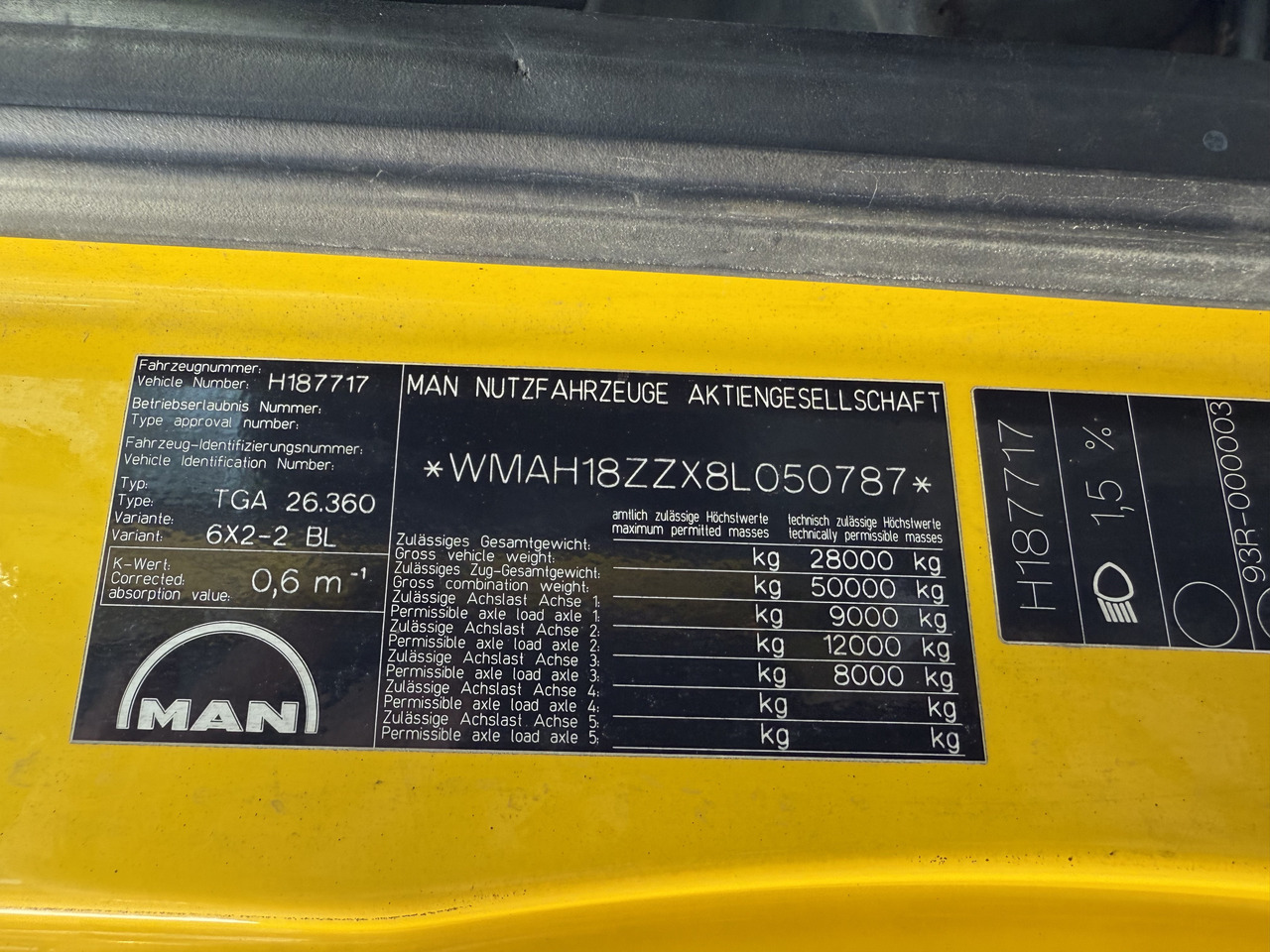 MAN TGA 26.360 6X2 Kipper Kran Palfinger 15500 - Tippbil, Kranbil: bilde 5 MAN TGA 26.360 6X2 Kipper Kran Palfinger 15500 - Tippbil, Kranbil: bilde 5