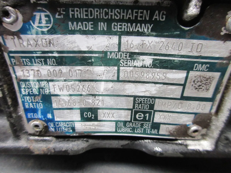 DAF 16 TX 2640 IO // RATIO 14,68-0,821 1370002017//TW 05266 DAF TATRA 2020 - Girkasse for Lastebil: bilde 5 DAF 16 TX 2640 IO // RATIO 14,68-0,821 1370002017//TW 05266 DAF TATRA 2020 - Girkasse for Lastebil: bilde 5