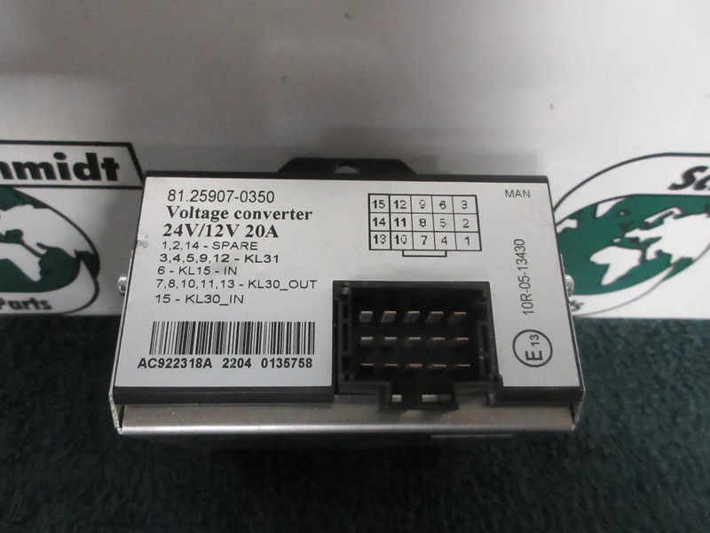 MAN 81.25907-0350 VOLTAGE CONVERTER MAN 18.470 MODEL 2022 - Elektrisk system for Lastebil: bilde 2 MAN 81.25907-0350 VOLTAGE CONVERTER MAN 18.470 MODEL 2022 - Elektrisk system for Lastebil: bilde 2