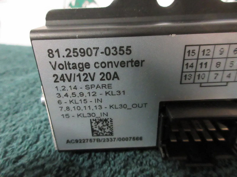 MAN 81.25907-0355 VOLTAGE CONVERTER MAT TGM EURO 6 - Elektrisk system for Lastebil: bilde 4 MAN 81.25907-0355 VOLTAGE CONVERTER MAT TGM EURO 6 - Elektrisk system for Lastebil: bilde 4