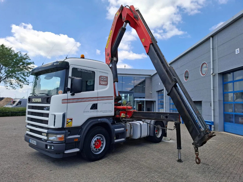 Scania 124G-420 / RETARDER / PALFINGER PK32080 / DOUBLE TANK / AIRCO / GOOD CONDITION / MANUAL / EURO-3 / 2004 - Kranbil: bilde 1 Scania 124G-420 / RETARDER / PALFINGER PK32080 / DOUBLE TANK / AIRCO / GOOD CONDITION / MANUAL / EURO-3 / 2004 - Kranbil: bilde 1