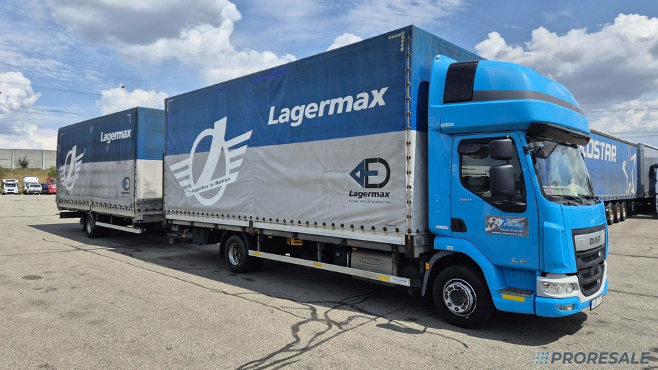 DAF LF 260 FA EURO 6 valník s plachtou + hydraulické čelo - prodejné jen s přívěsem GTS P0471Z - cena je za celou soupravu - Kapellbil: bilde 1 DAF LF 260 FA EURO 6 valník s plachtou + hydraulické čelo - prodejné jen s přívěsem GTS P0471Z - cena je za celou soupravu - Kapellbil: bilde 1