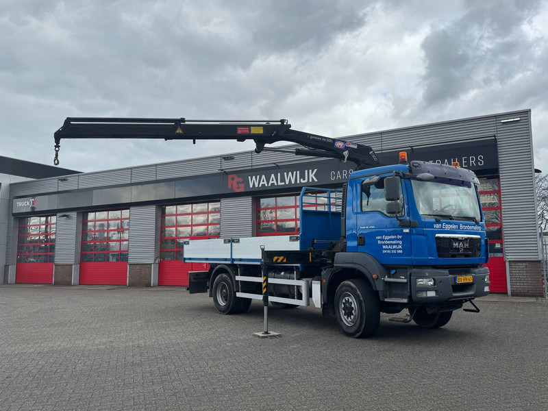 MAN TGM 18-290 4x4 Kraan met Open laadbak HMF Kraan 13 T - Kranbil: bilde 1 MAN TGM 18-290 4x4 Kraan met Open laadbak HMF Kraan 13 T - Kranbil: bilde 1