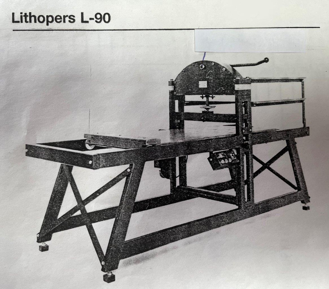 Rarity motor driven lithography press Peter van Ginkel model L-90 motor - Trykkmaskin: bilde 1 Rarity motor driven lithography press Peter van Ginkel model L-90 motor - Trykkmaskin: bilde 1