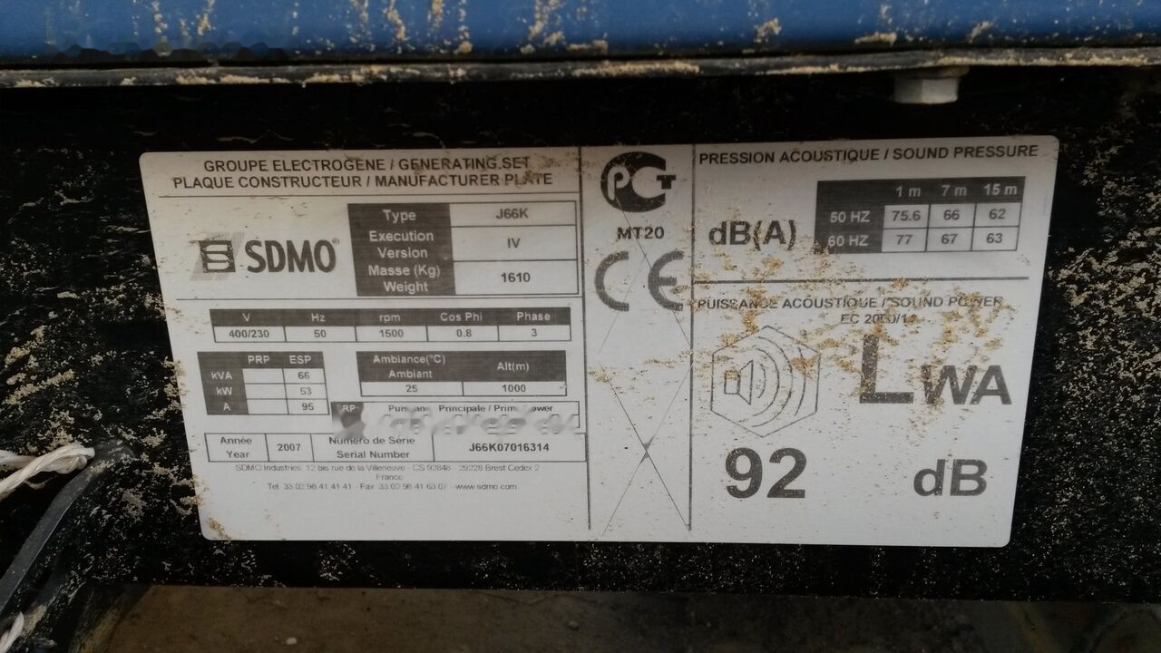 SDMO 70 kVa John Deere - Elektrisk generator: bilde 2 SDMO 70 kVa John Deere - Elektrisk generator: bilde 2