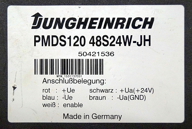 Jungheinrich 50421536 | Transformer 48V-24V PMDS120 48S 24W-JH snn. MTM153113703 - Elektrisk system for Materialhåndteringsutstyr: bilde 3 Jungheinrich 50421536 | Transformer 48V-24V PMDS120 48S 24W-JH snn. MTM153113703 - Elektrisk system for Materialhåndteringsutstyr: bilde 3