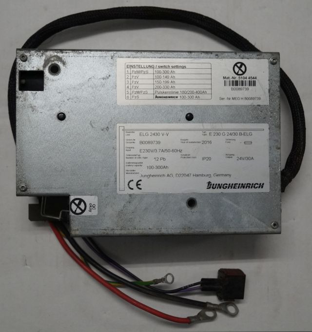 Jungheinrich 51044544 | build in charger 24V/30A 100-300Ah sn. B0089739 - Elektrisk system for Materialhåndteringsutstyr: bilde 1 Jungheinrich 51044544 | build in charger 24V/30A 100-300Ah sn. B0089739 - Elektrisk system for Materialhåndteringsutstyr: bilde 1