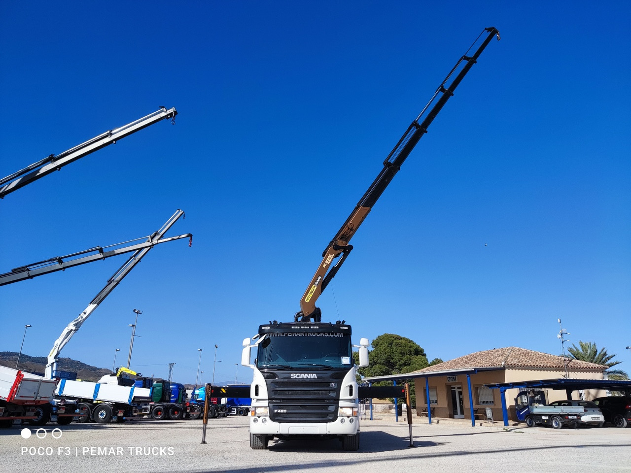 Container-transport/ Vekselflak lastebil, Kranbil SCANIA P 420 6X2 GRUA PALFINGER PK 20002-5 CAJA FIJA ABIERTA.: bilde 8