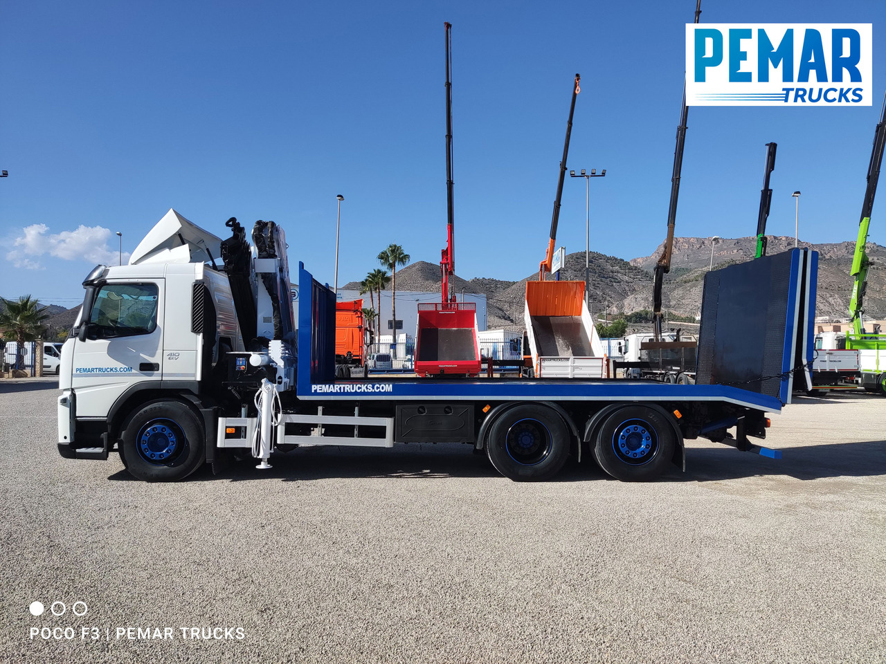 Transporter lastebil, Kranbil VOLVO FM 410 6X2 GRUA PORTAMAQUINARIA: bilde 9