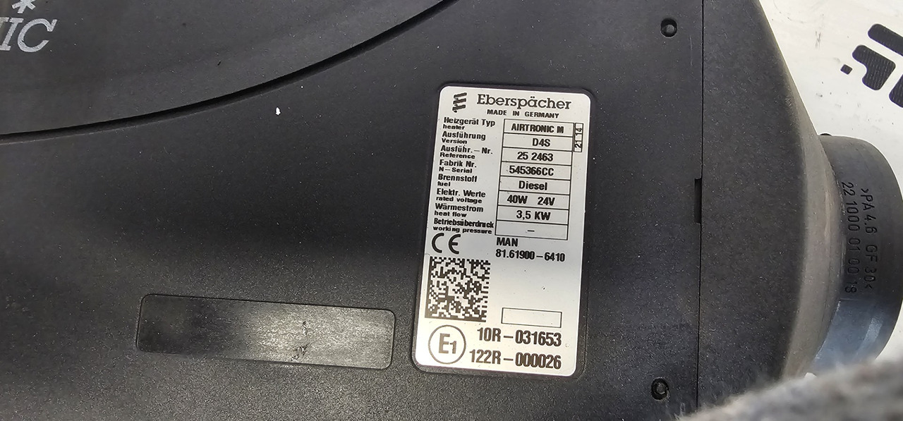 MAN TGS, TGS, TGL, TGM EURO6 emission cab heater, Eberspaecher 81619016201, 81619016169, 81619016168, 81619016161, 81619006410, 252463. - Varme/ Ventilasjon for Lastebil: bilde 2 MAN TGS, TGS, TGL, TGM EURO6 emission cab heater, Eberspaecher 81619016201, 81619016169, 81619016168, 81619016161, 81619006410, 252463. - Varme/ Ventilasjon for Lastebil: bilde 2